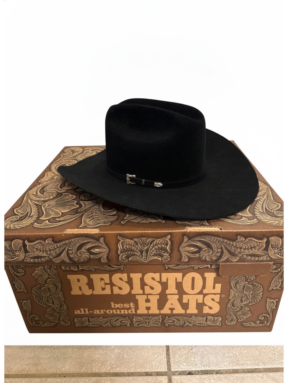 Resistor Black Gold 20X Premier Felt Beaver Cowboy Hat W/ Box Size 7